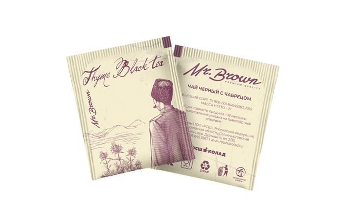 Чай пакетированный черный с чабрецом 2 гр. «Mr.Brown» (в коробке 300шт) в Казахстане