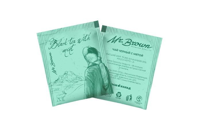 Чай пакетированный черный с мятой 2 гр. «Mr.Brown» (в коробке 300шт) в Казахстане